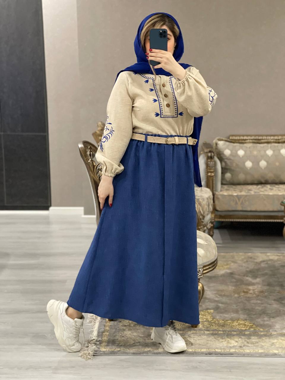 ست شومیز دامن گلدوزی غنچه 