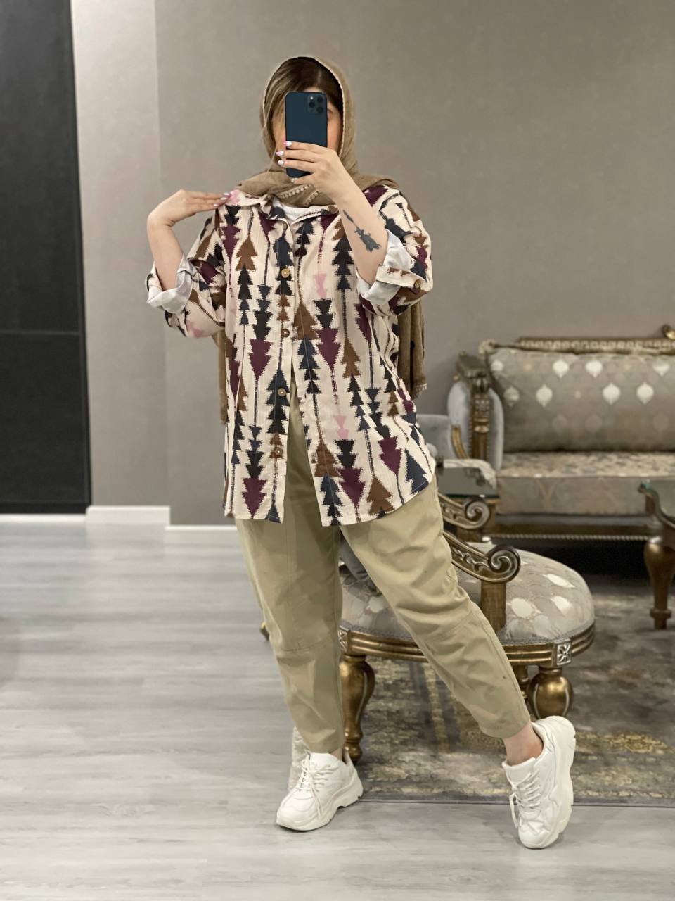 مانتو شومیزی طرحدار رکسانا 