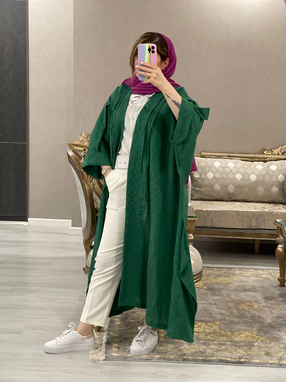 مانتو مزونی عبایی زرپوش کد0662