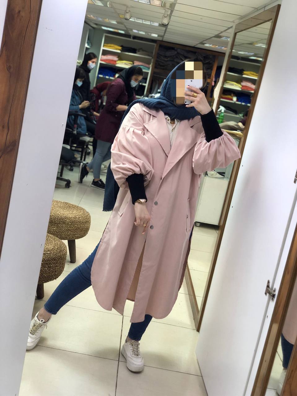 مانتو مزونی مچ کش دار تیارا کد0138