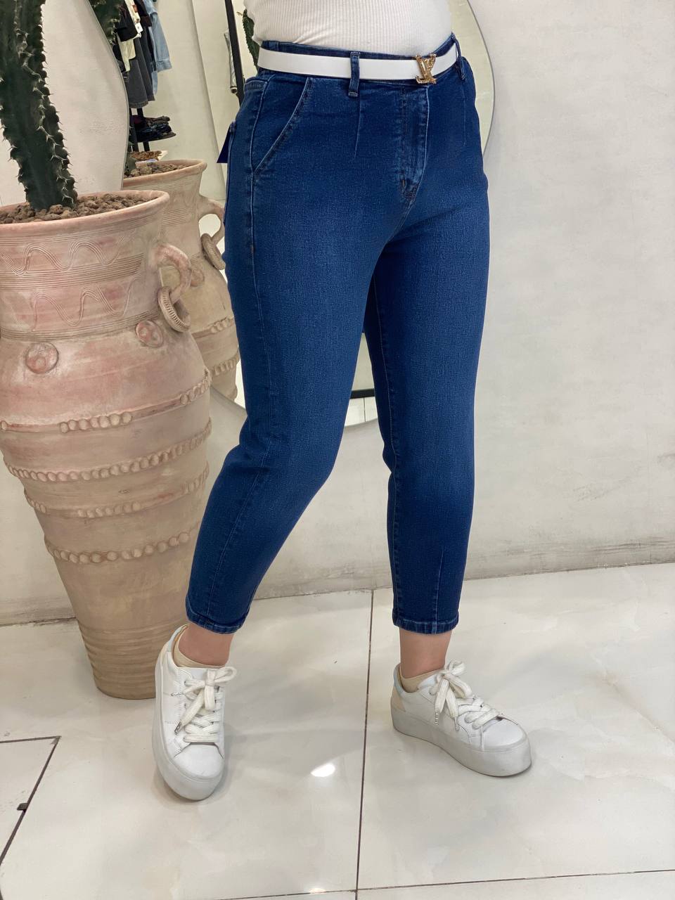 شلوار مام آبی تیره100383