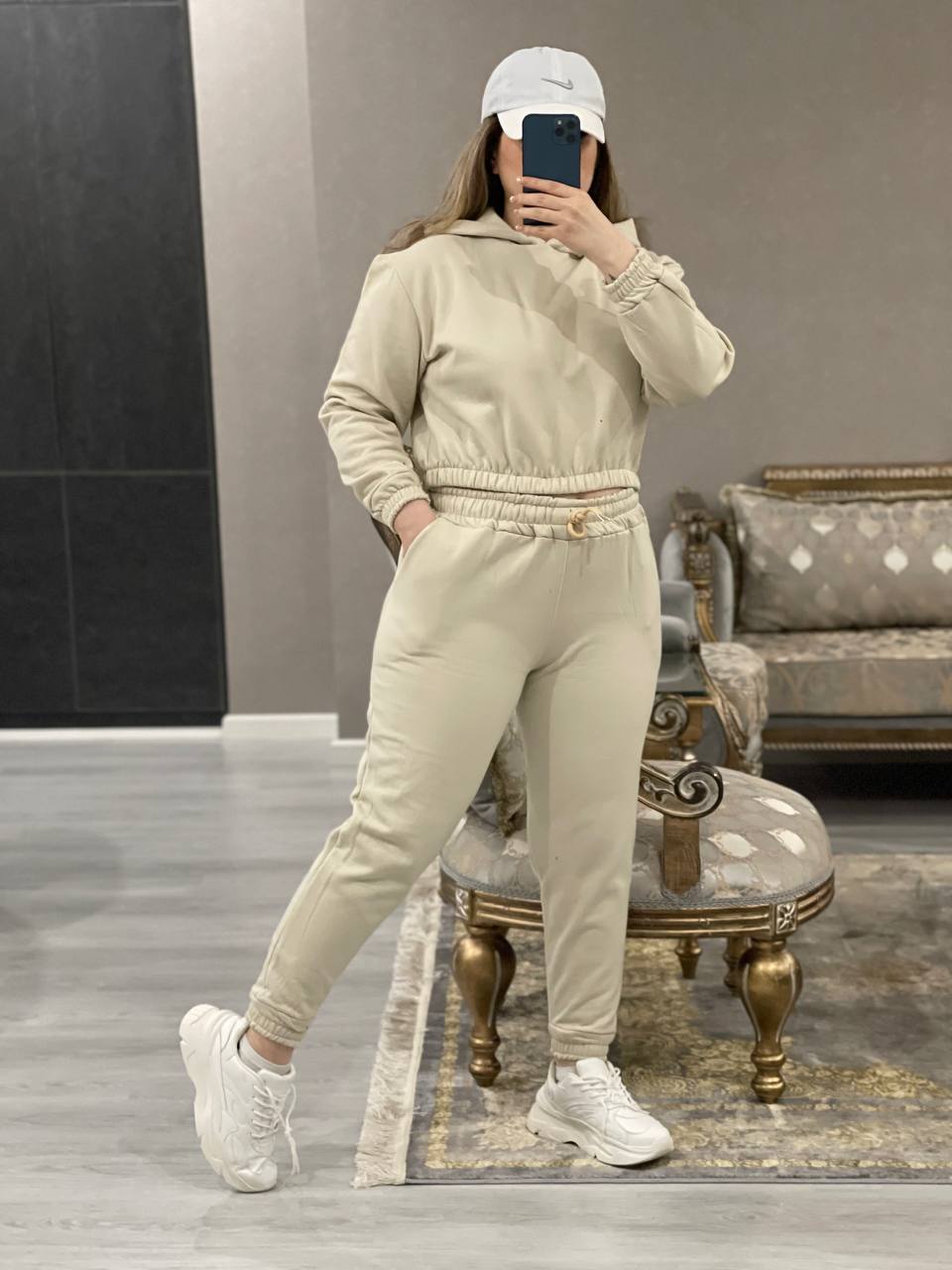 ست کراپ هودی وشلوار کد1063