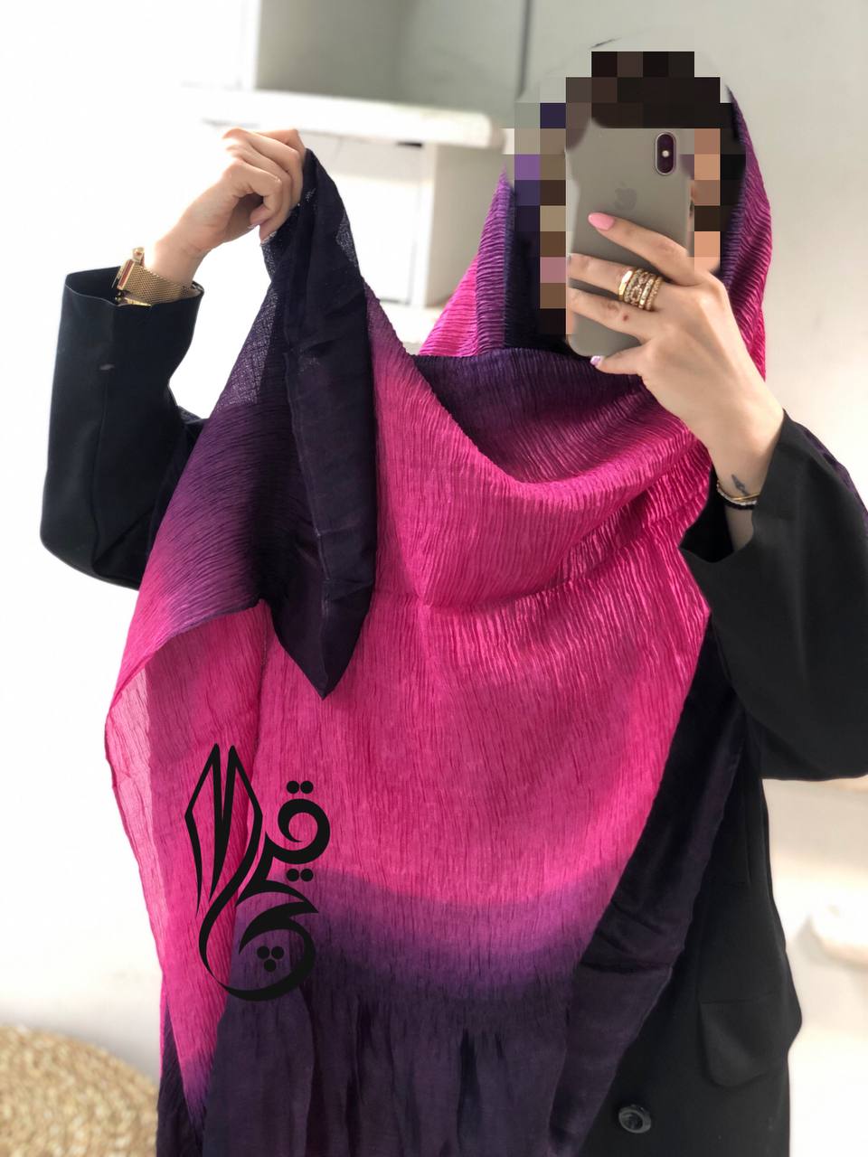 شال مزونی پلیسه آبرنگی کد 045