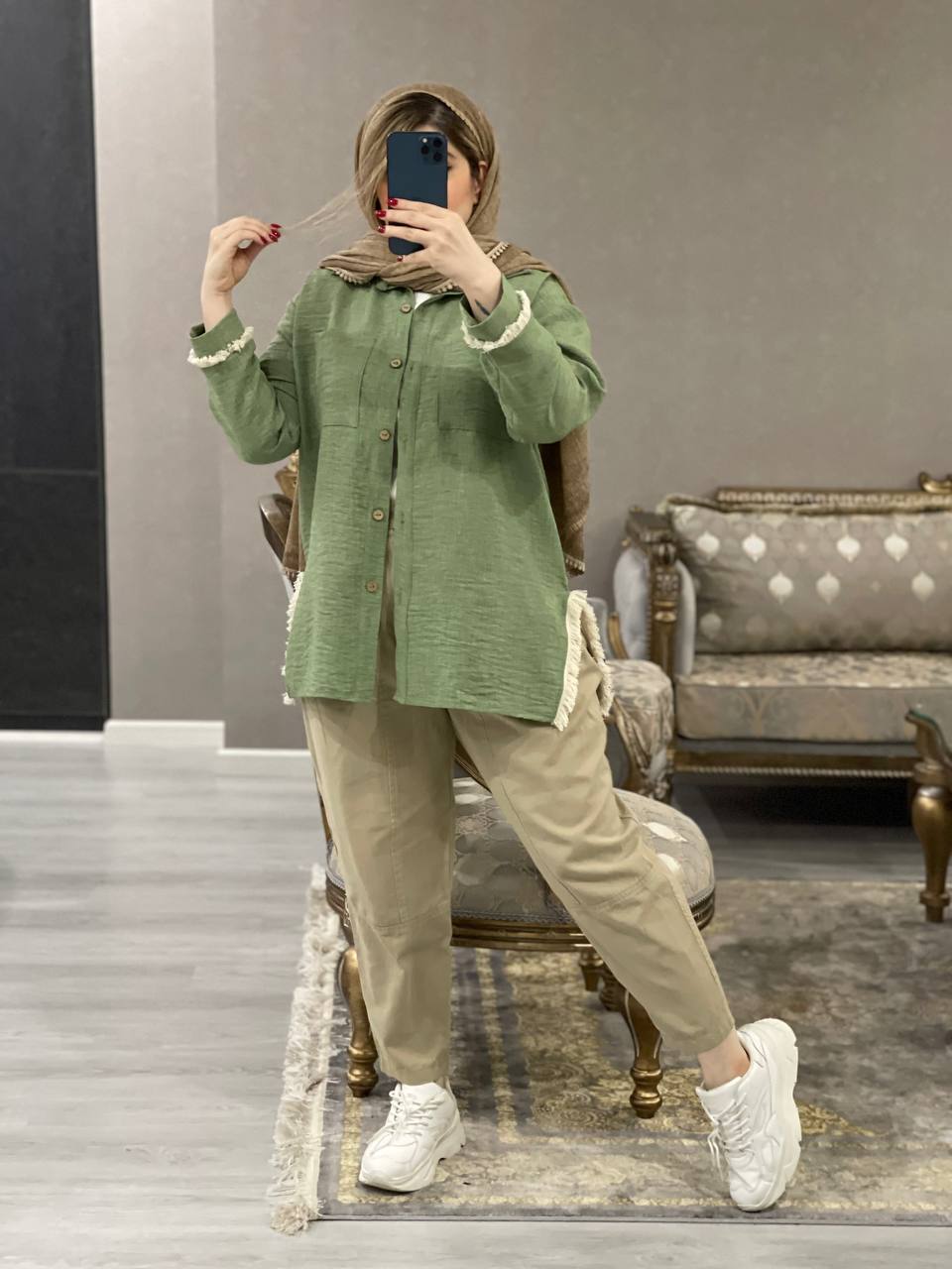 مانتو شومیزی پایین ریش آتنا