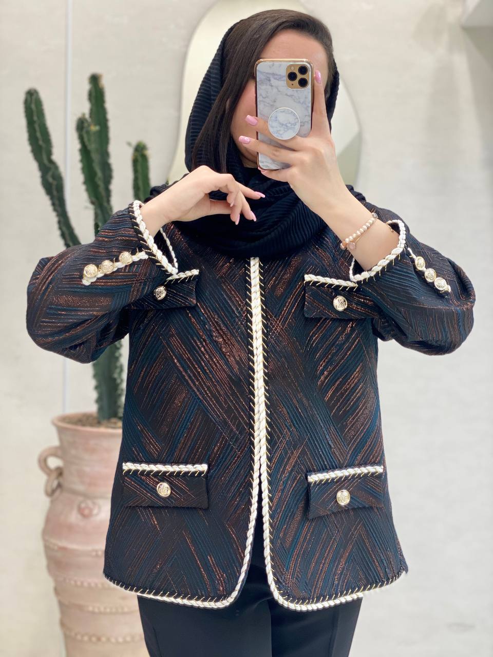 کت مزونی ژاکارد ژونا