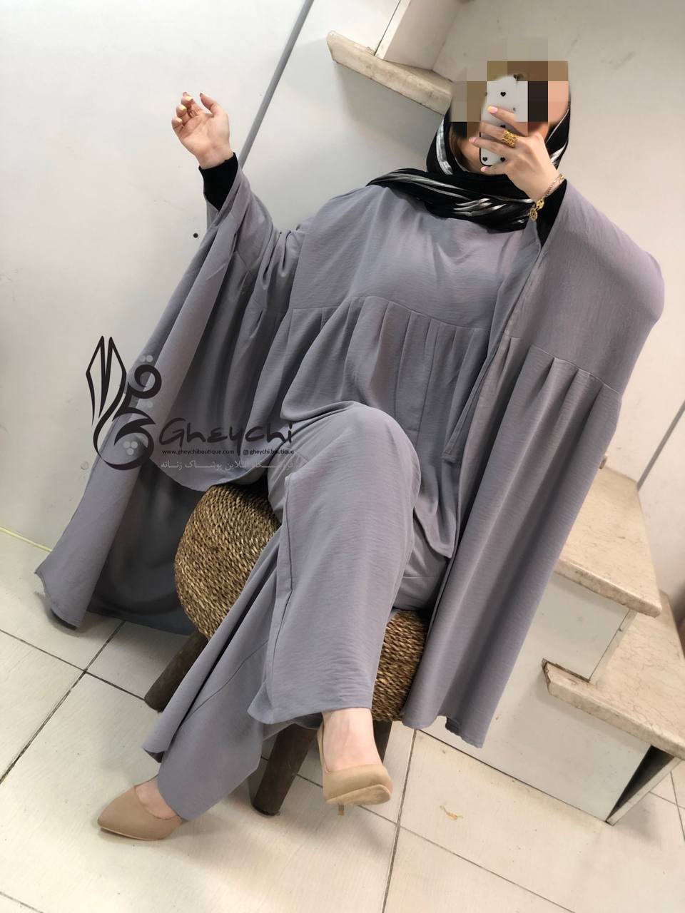 ست مانتو شلوارمزونی سپیدارکد0127