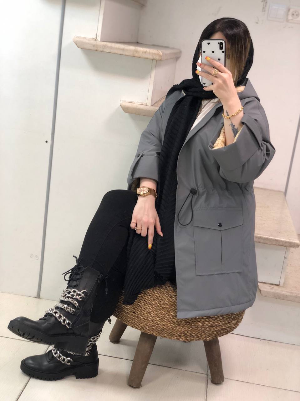 کاپشن مزونی آستردار پوپک کد0415