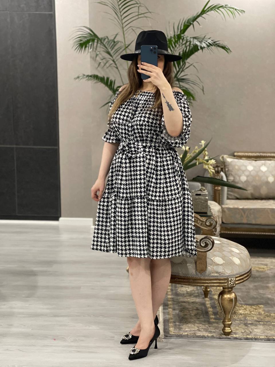 پیراهن یقه قایقی شکوفه کد0863