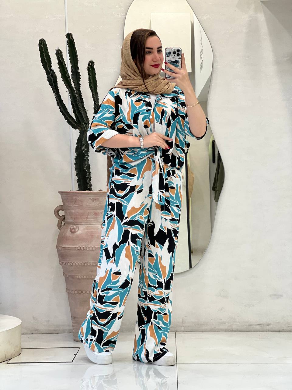 ست شومیز گره یی با شلوار ترنیان