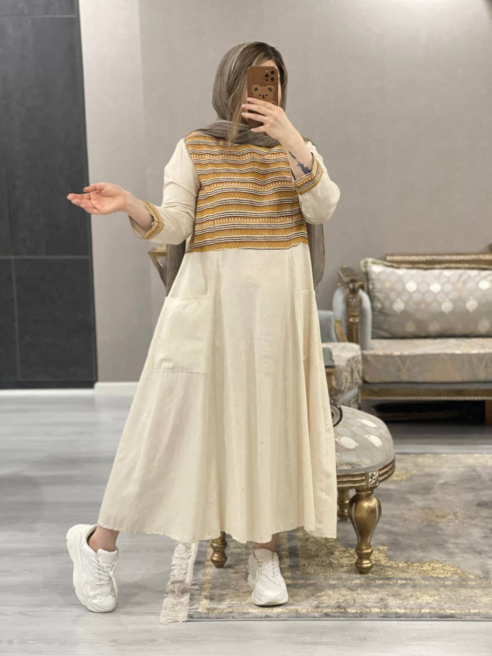 مانتو پیراهنی لینن  نوا کد0936