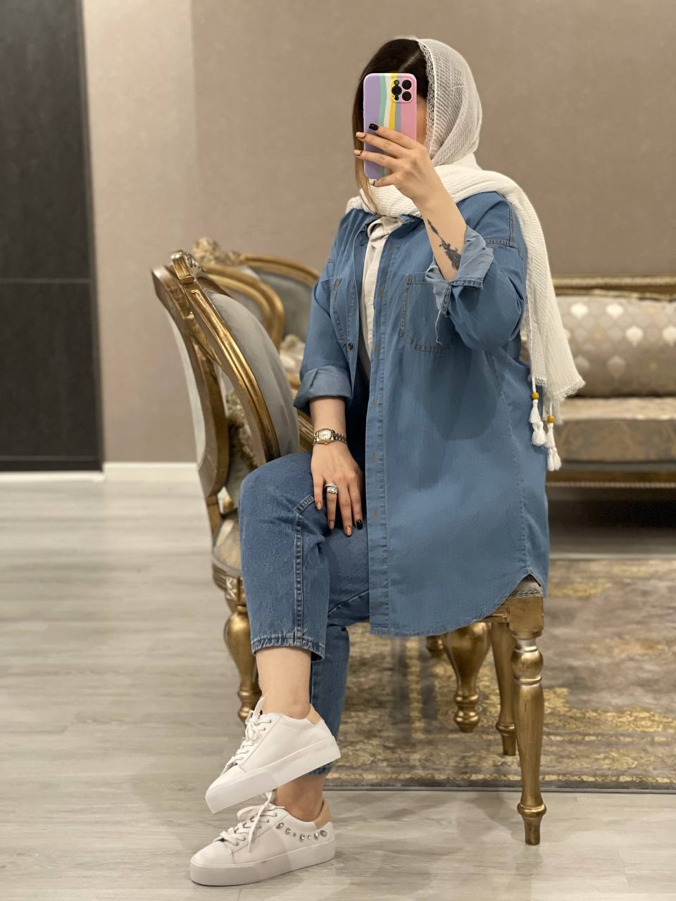 مانتو جین شومیزی  یونا کد 0611