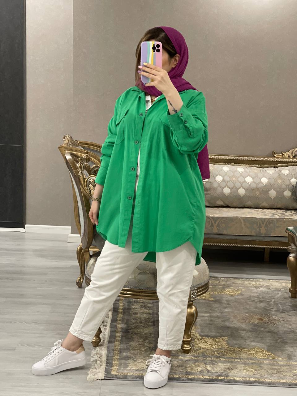 مانتو شومیزی اسپرت خمار 0668