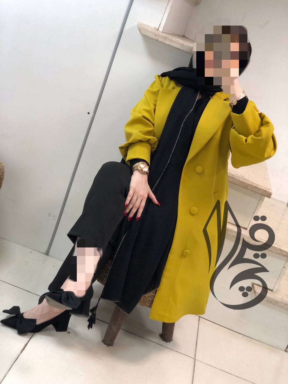 مانتو مزونی آستین پفی یکتا کد085