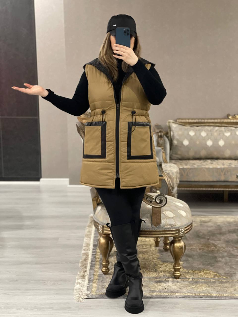 پافر کلاه چرم یاسان کد1058