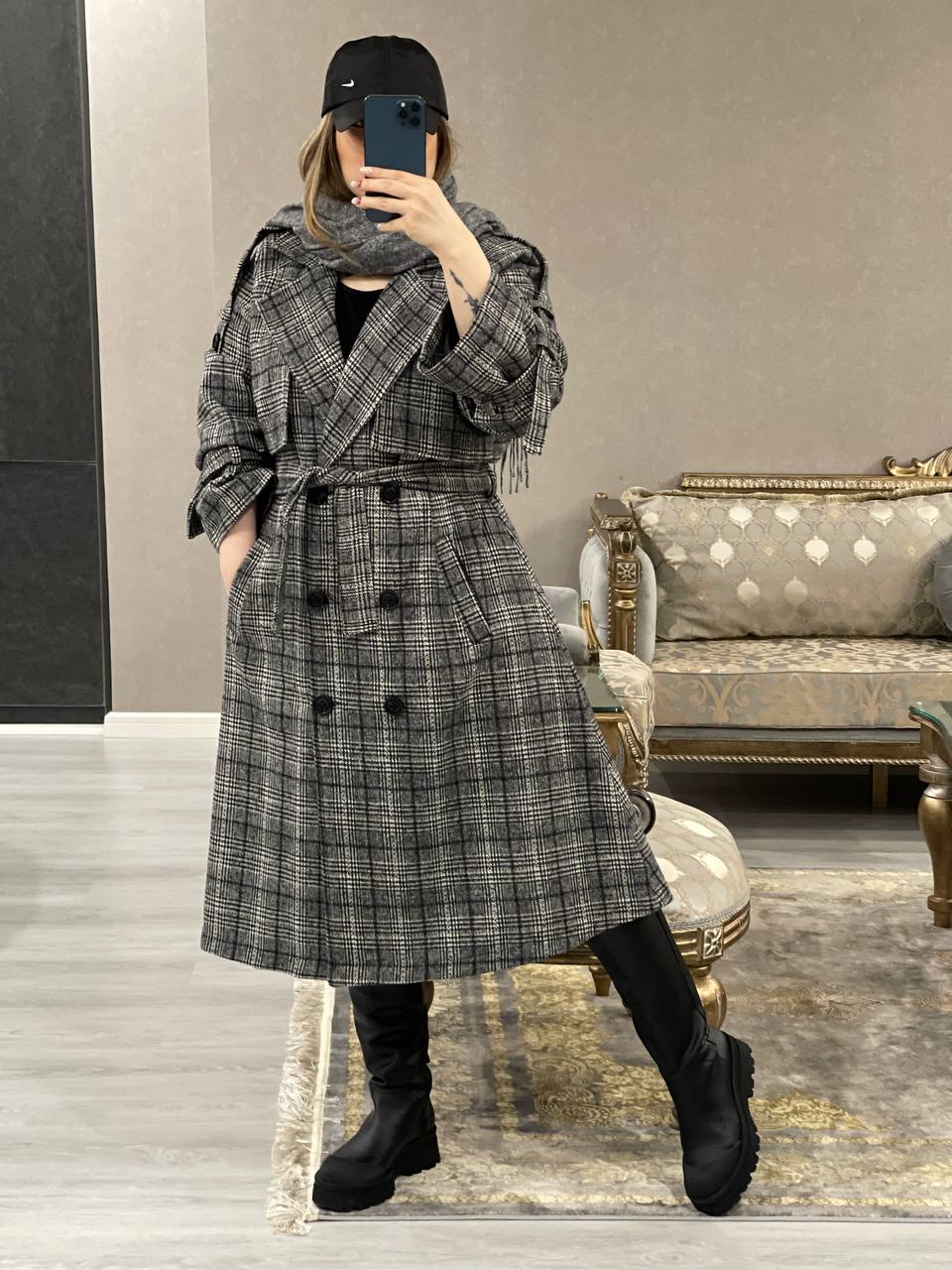 پالتو بلند کمردارشیلا کد1168