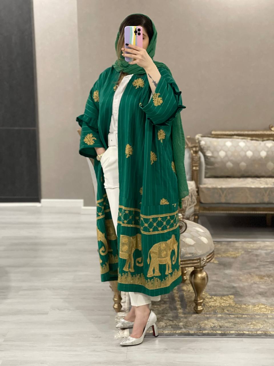 مانتو فوق مزونی بلند فیل کد0612