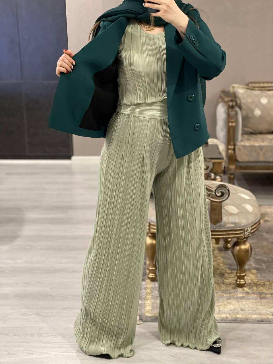 تاپ  شلوار پلیسه بوژنه 