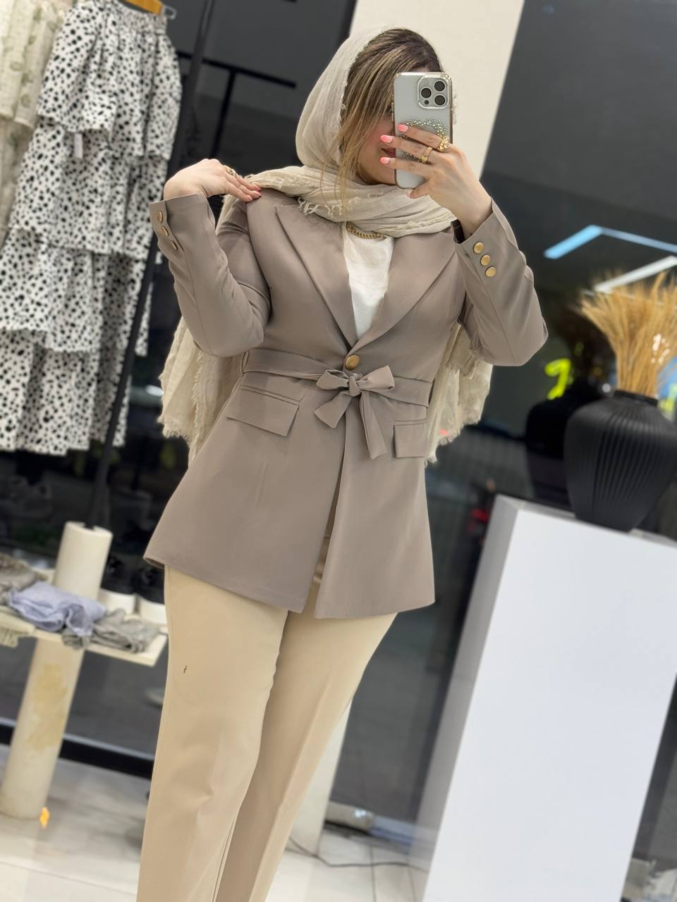 مانتو کتی کمربندی بهگل