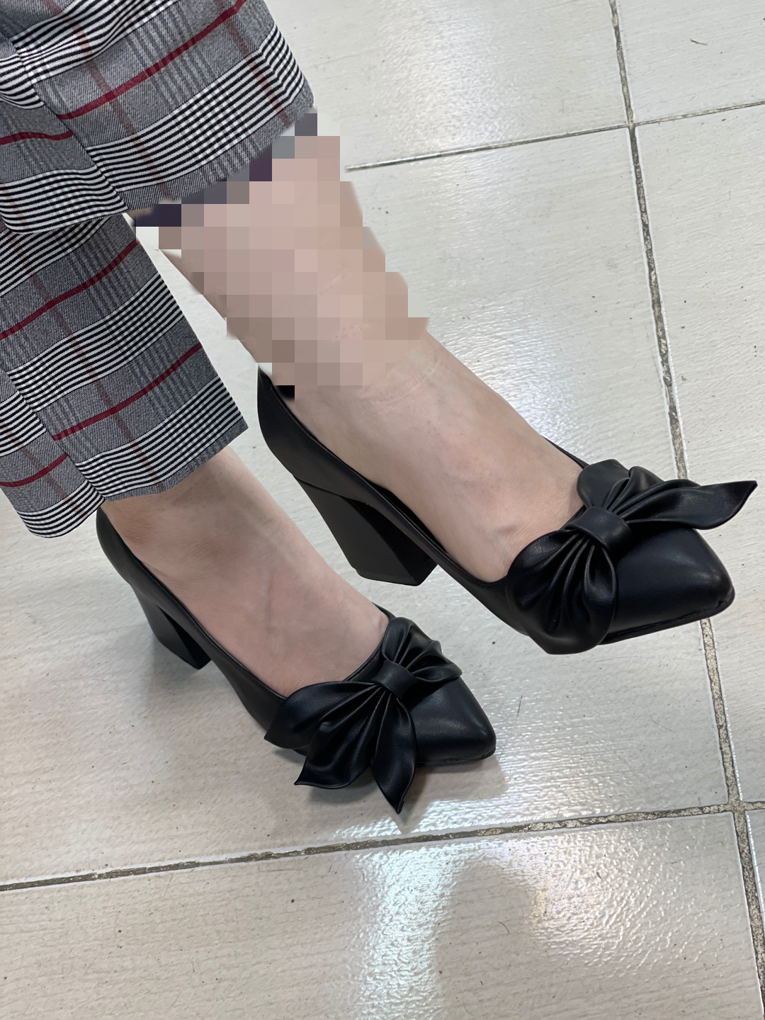 کفش پاپیونی چرم کد0126