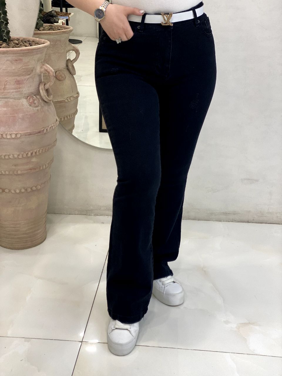 شلوار بوتکات ذغالی تیره 100437