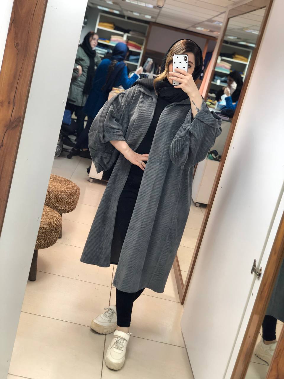 مانتو پاییزه مزونی پشت دکمه نیل کد0487