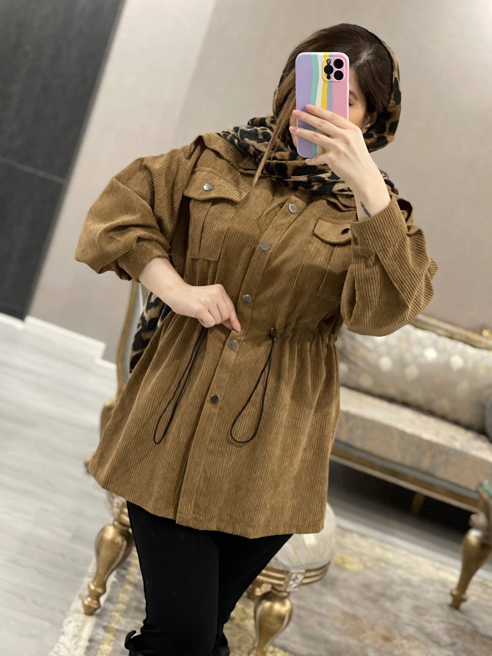 مانتو مخمل مزونی دوران کد0725