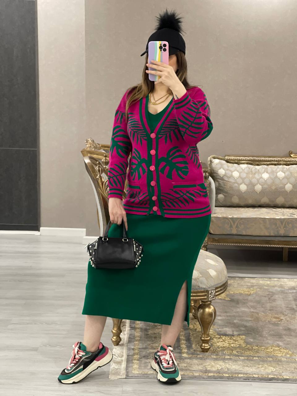 ست ژاکت سارافون ژورنالی کد0764