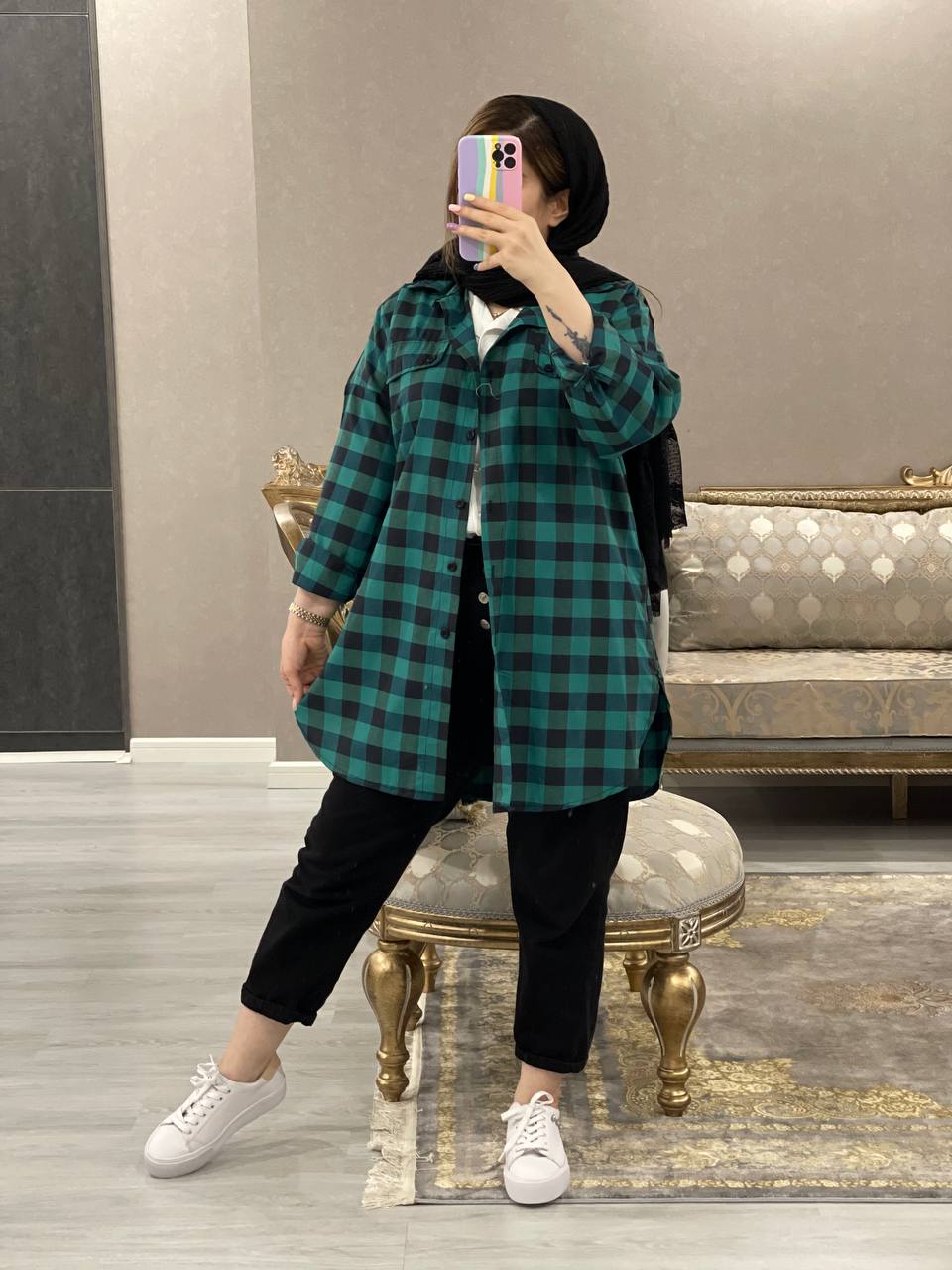 مانتو اسپرت 4خونه بغل زیپ نسا کد0684