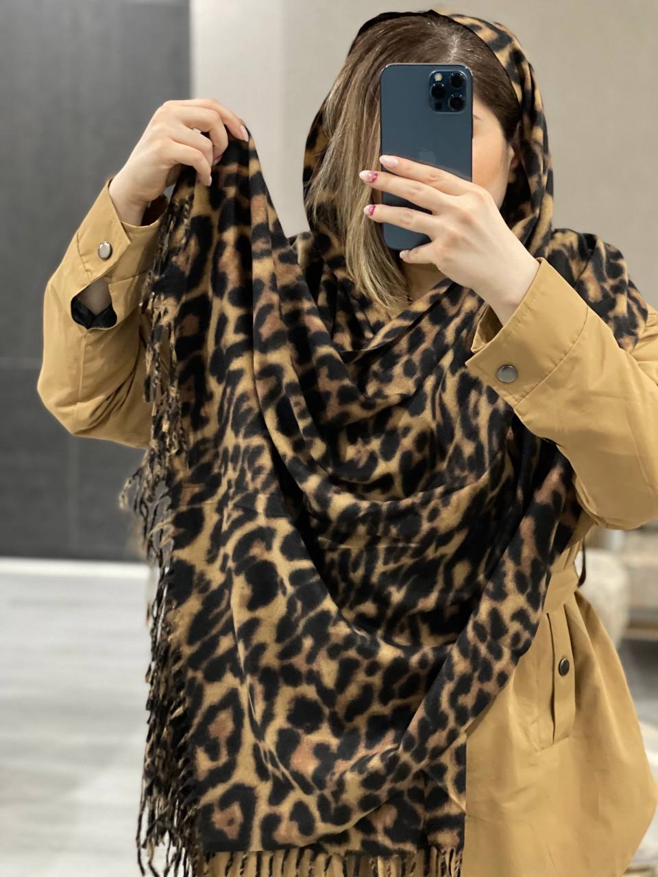 شال موهر پلنگی دلپسند کد1160