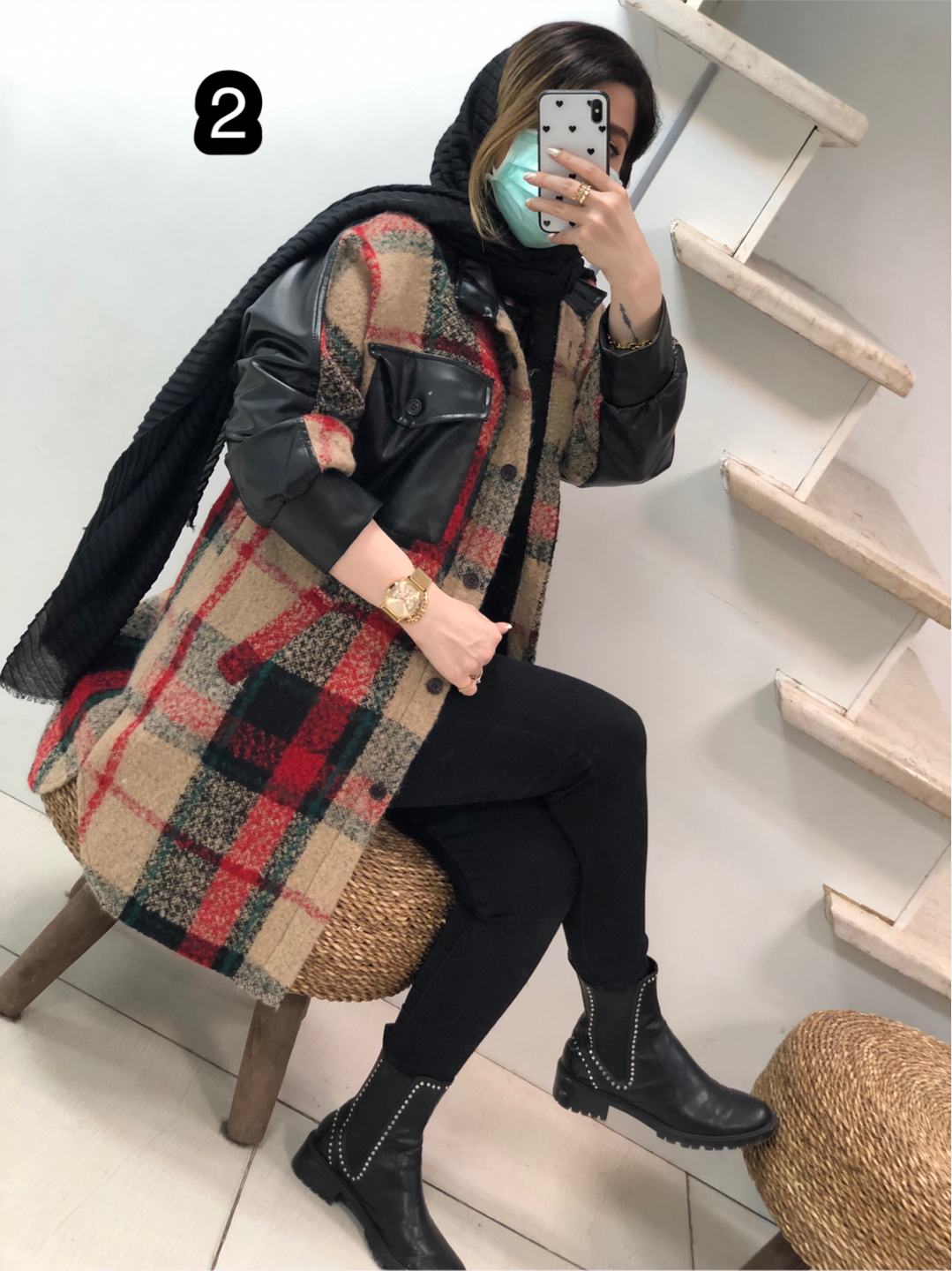 پالتو ترکیبی مزونی محبوب کد0458