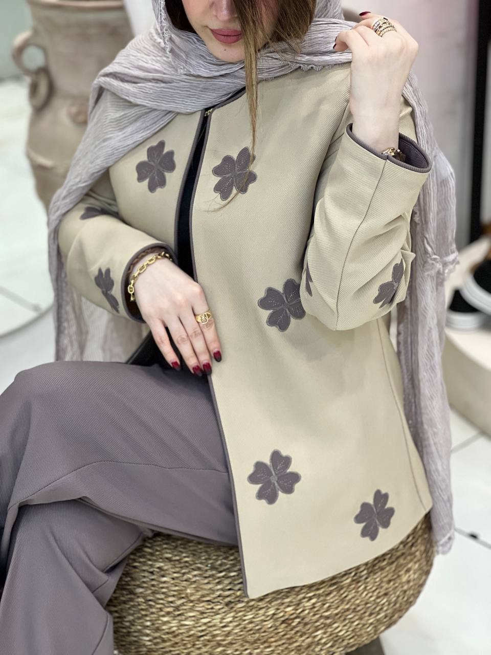 کت شلوار گلدار تکتم