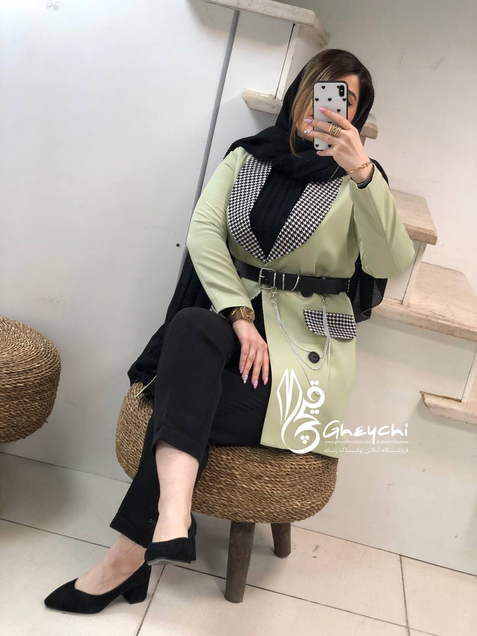 مانتو کتی یقه پیچازی ترنم کد077