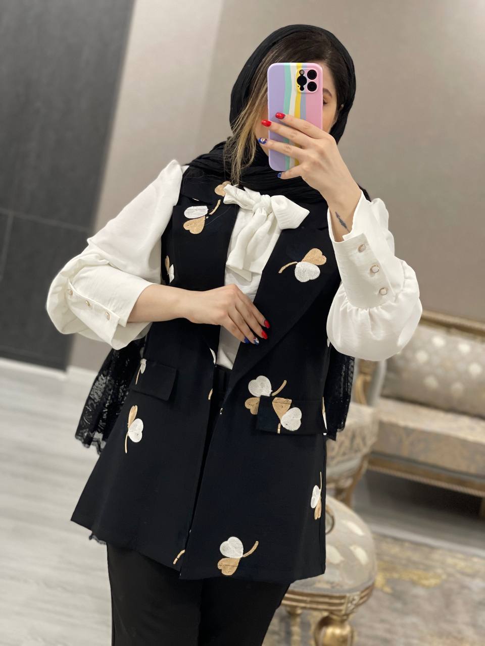 شومیزسارافون مزونی گلدار کد0554