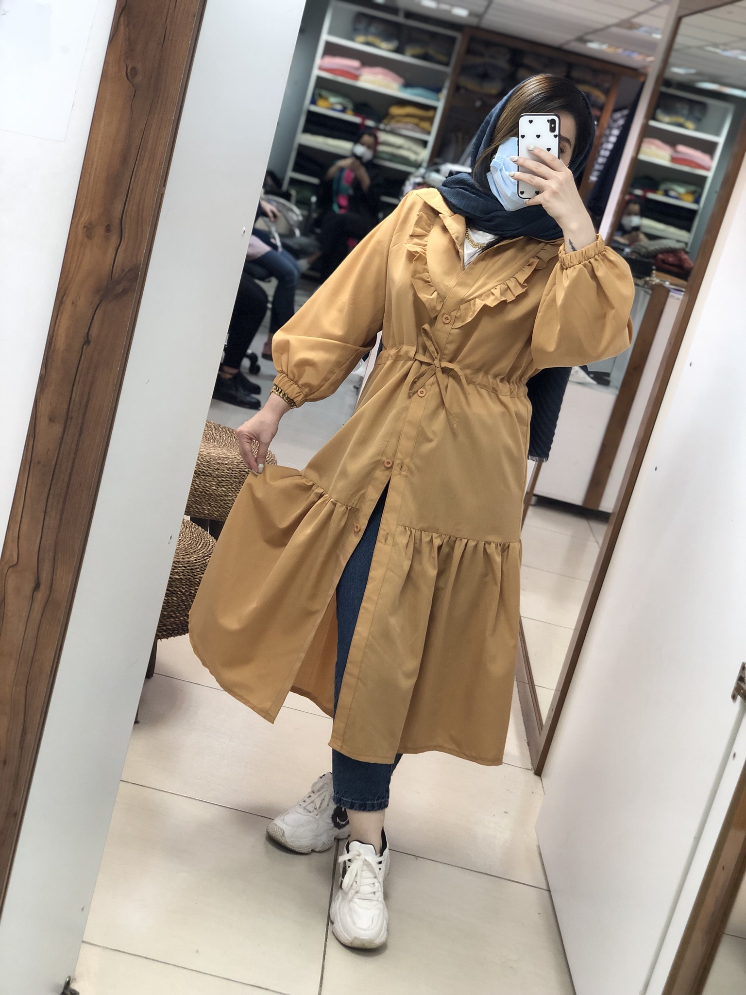 مانتو مزونی پیراهنی گلفام کد0353