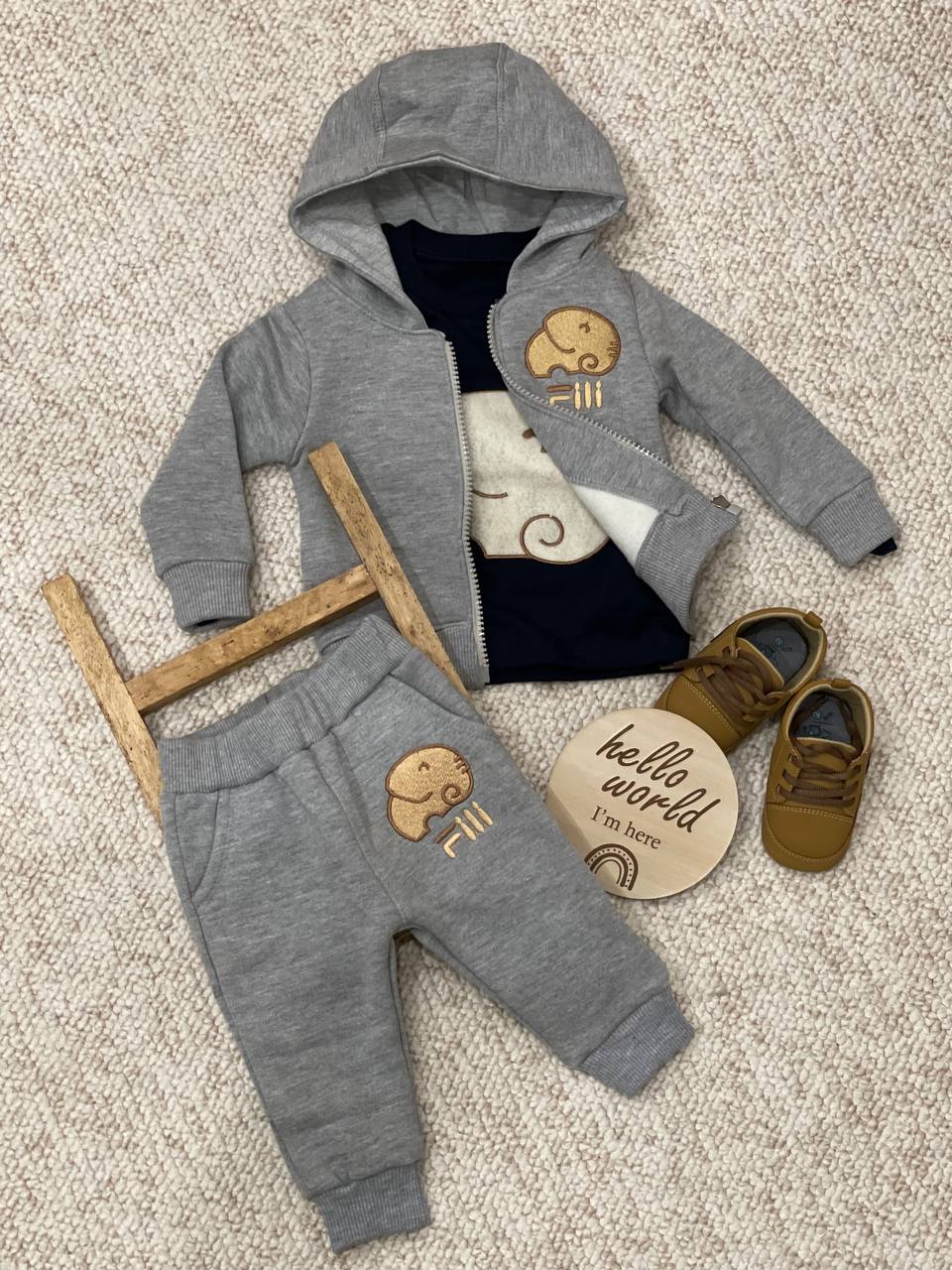 ست سه تکه سویشرت شلوار فیلی کد 1093