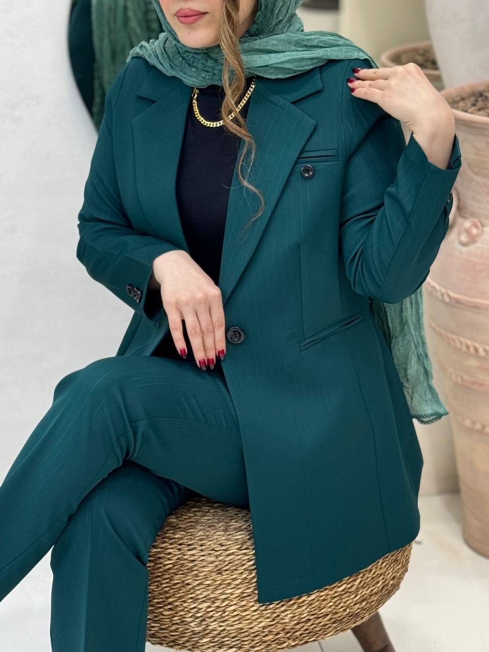 کت شلوار لمه دار آبنوس