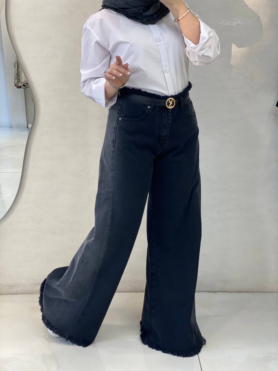 شلوار اسپانیش ذغالی 100399