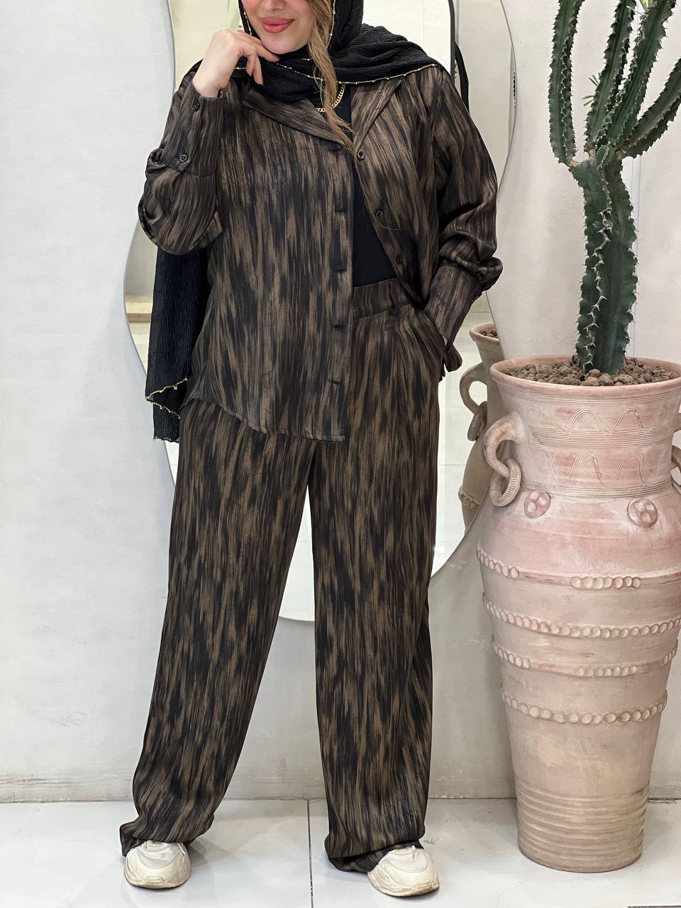 شومیز شلوار ساتن چمانه