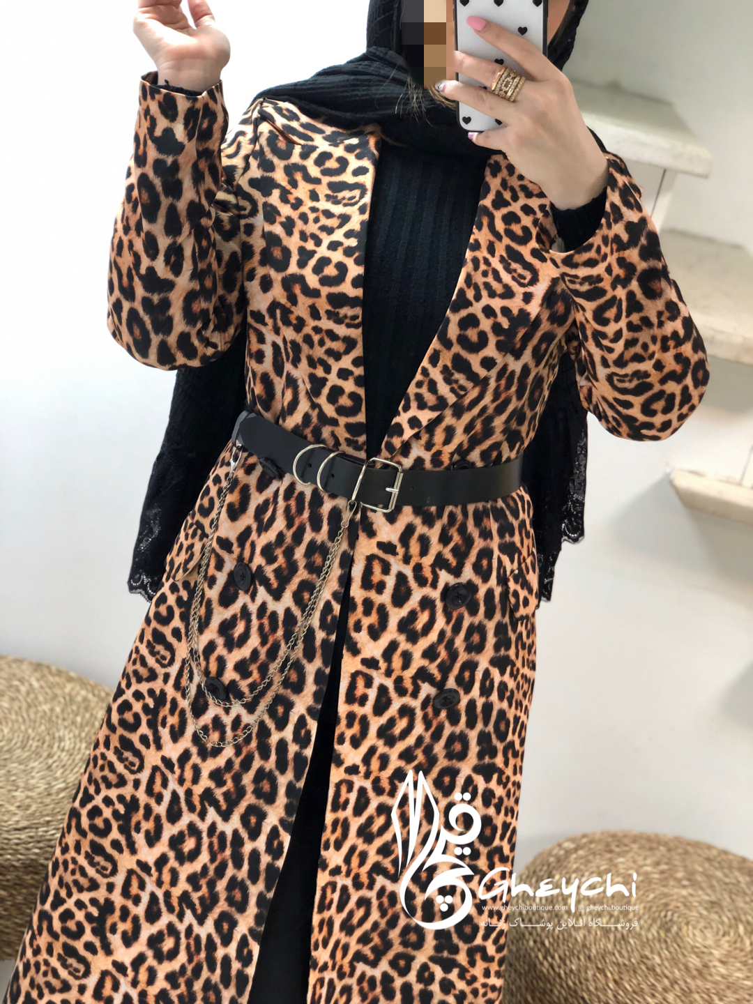 مانتو مزونی پلنگی ژاکلین کد098