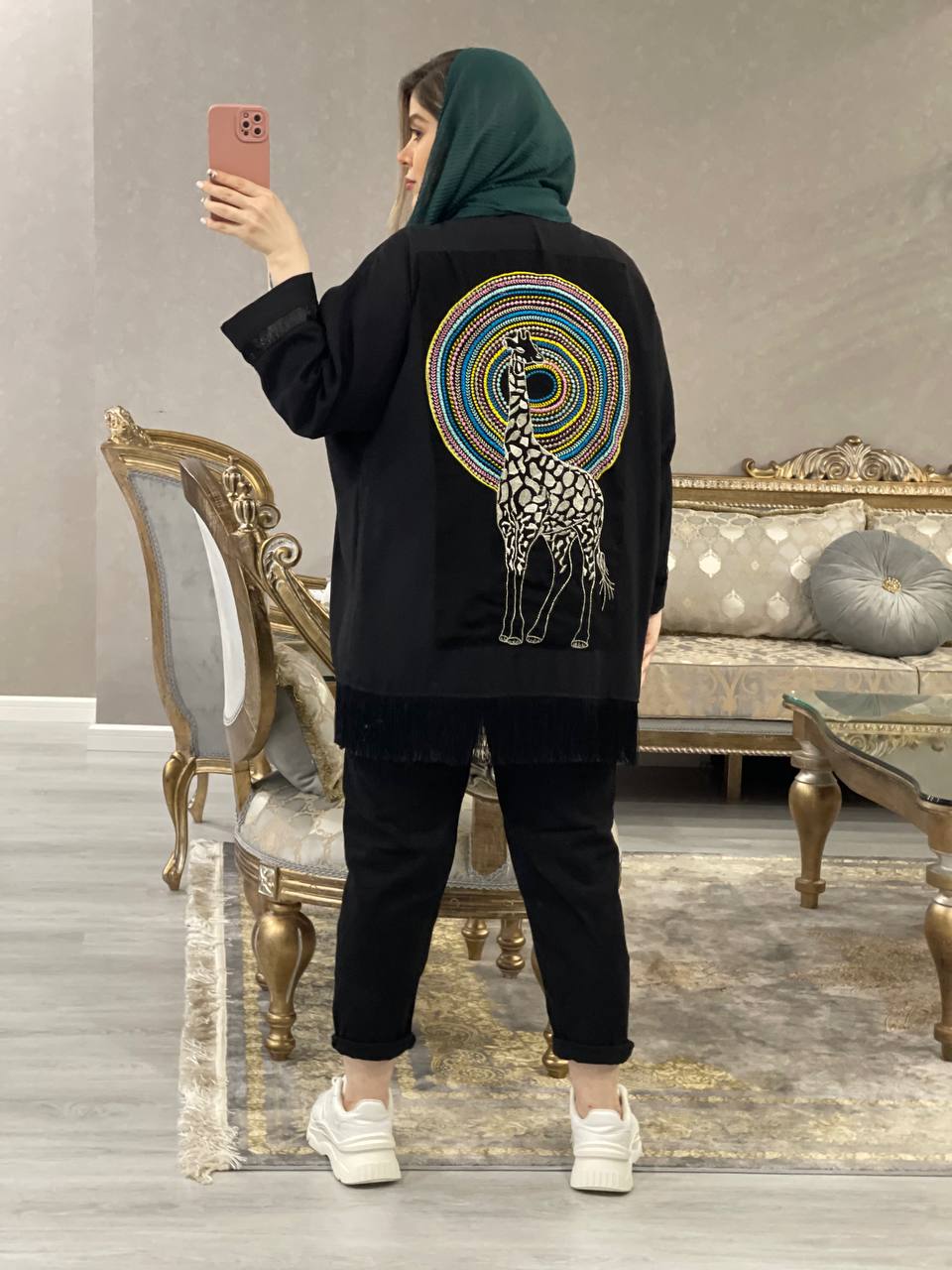 مانتو مزونی پشت زرافه شاهیکا کد1023